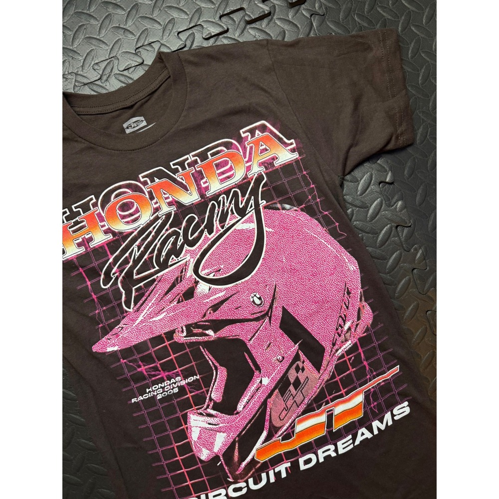 Honda Racing Circuit Dreams T-Shirt JT Racing USA Brown Pink Motocross Mens S - Picture 4 of 7